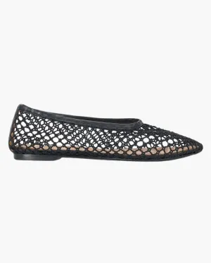 ALBA BALLET FLAT IN BLACK NETTING