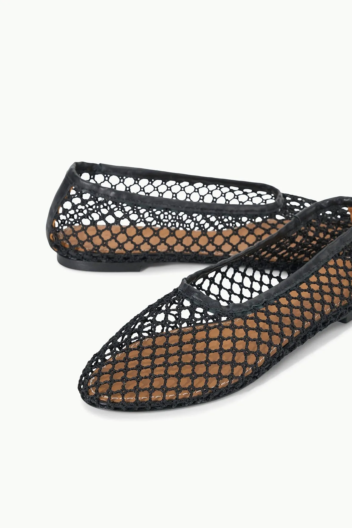 ALBA BALLET FLAT IN BLACK NETTING