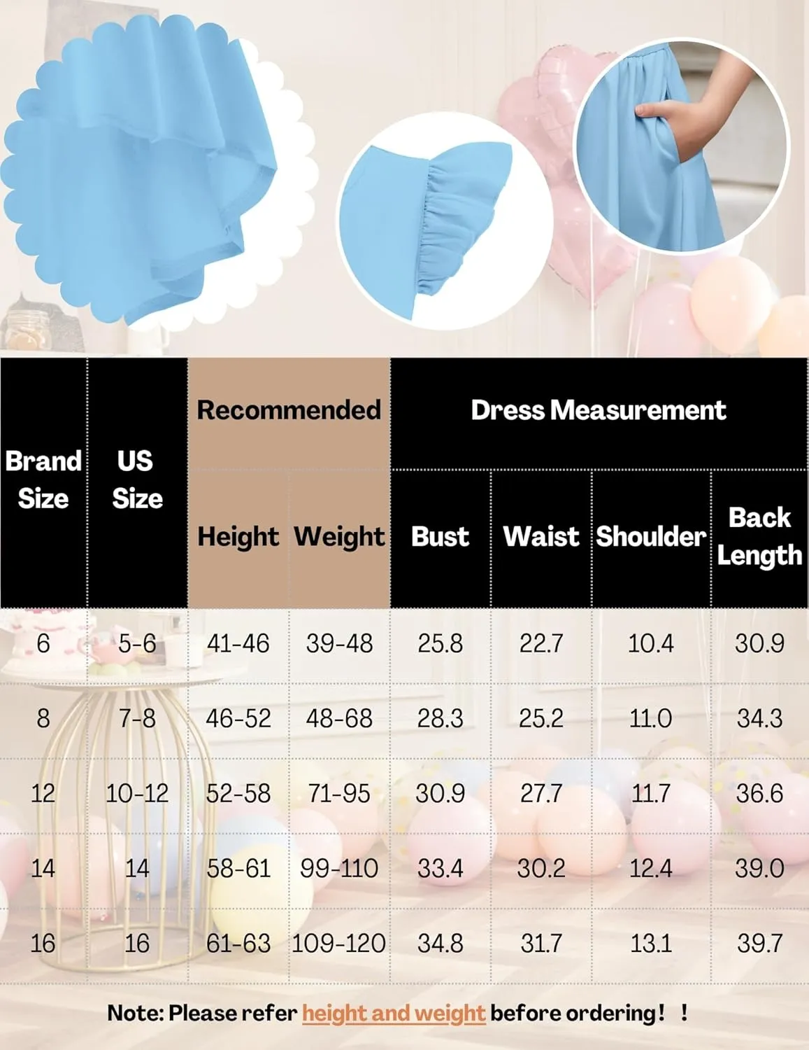 Arshiner Girls Summer Dress Tween Flutter Sleeve Formal Dresses