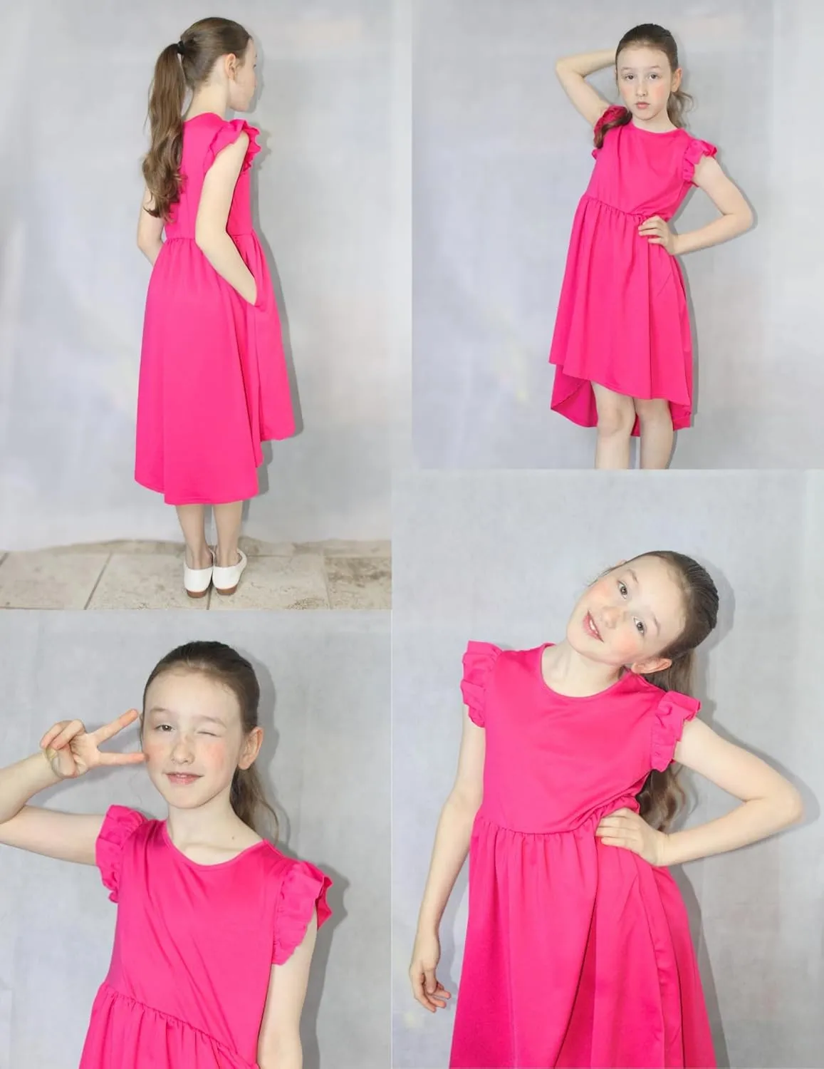 Arshiner Girls Summer Dress Tween Flutter Sleeve Formal Dresses