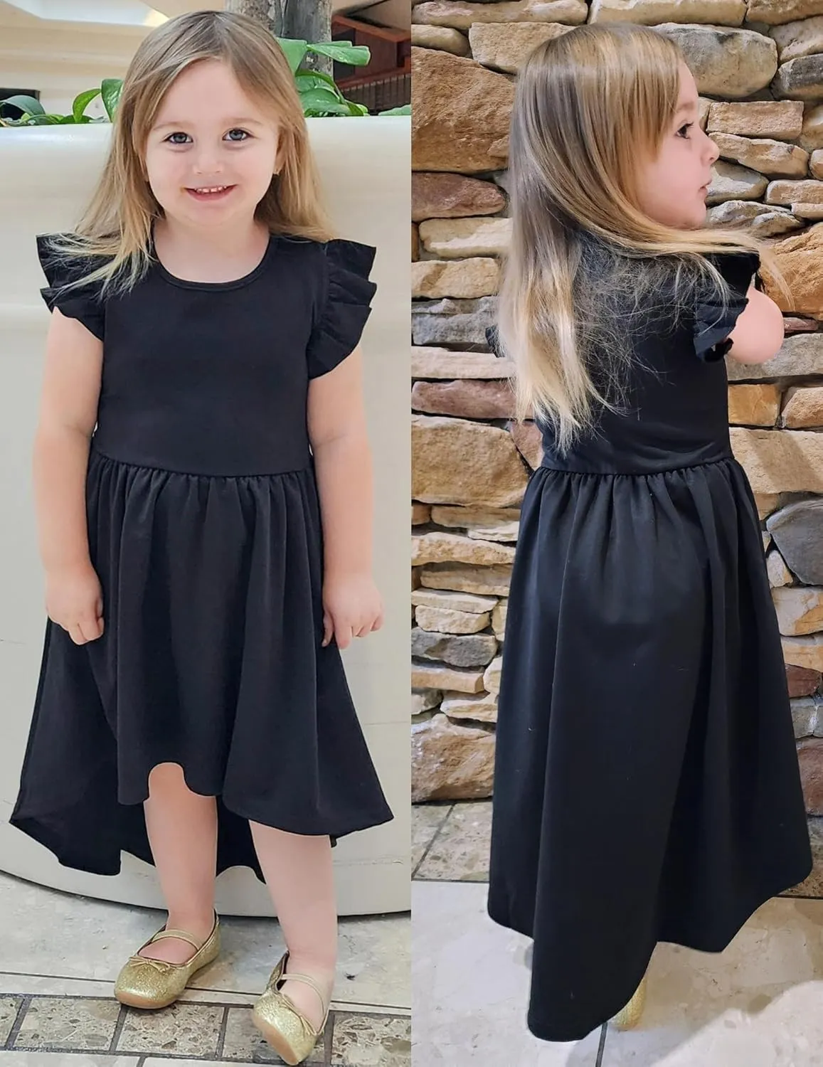 Arshiner Girls Summer Dress Tween Flutter Sleeve Formal Dresses
