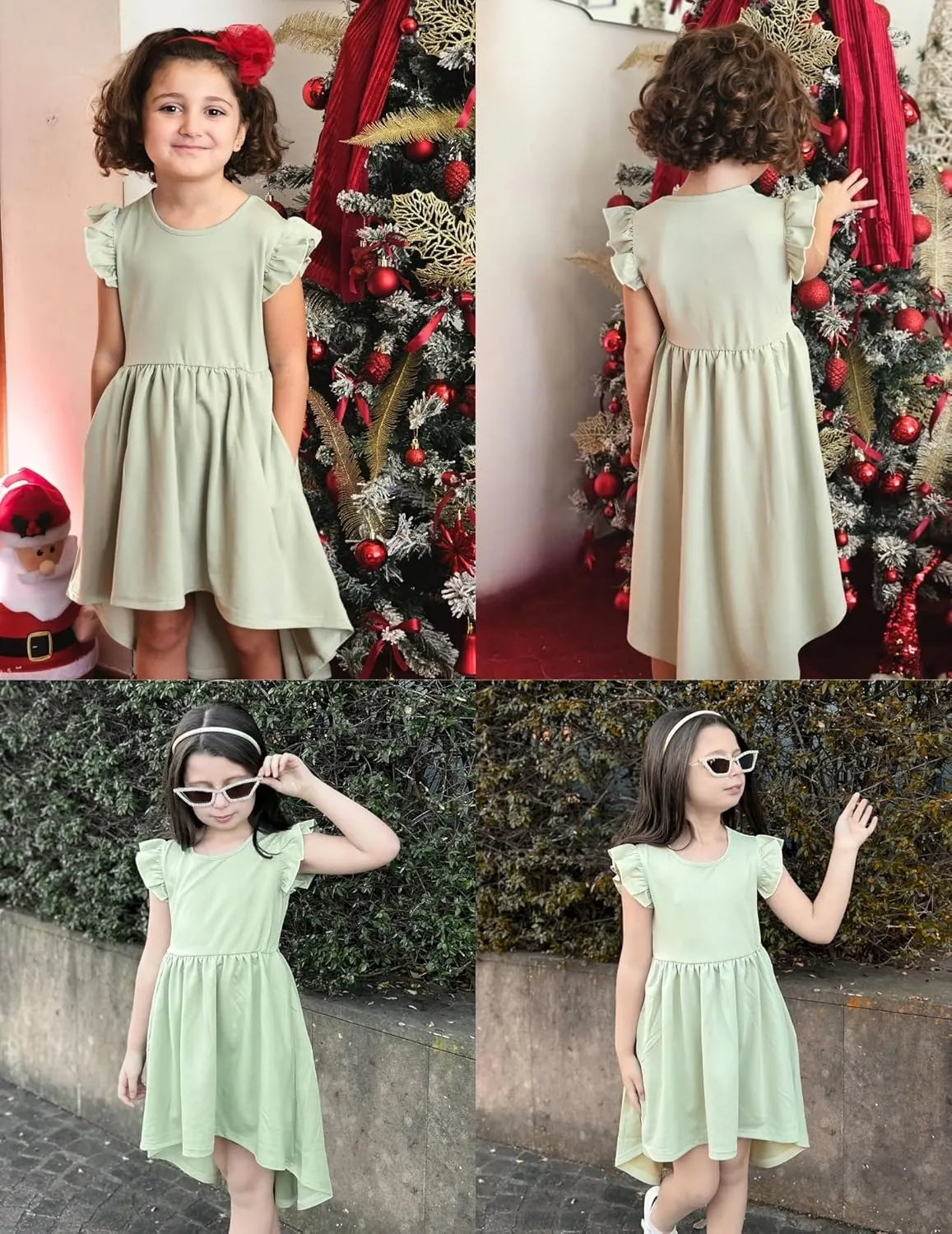 Arshiner Girls Summer Dress Tween Flutter Sleeve Formal Dresses