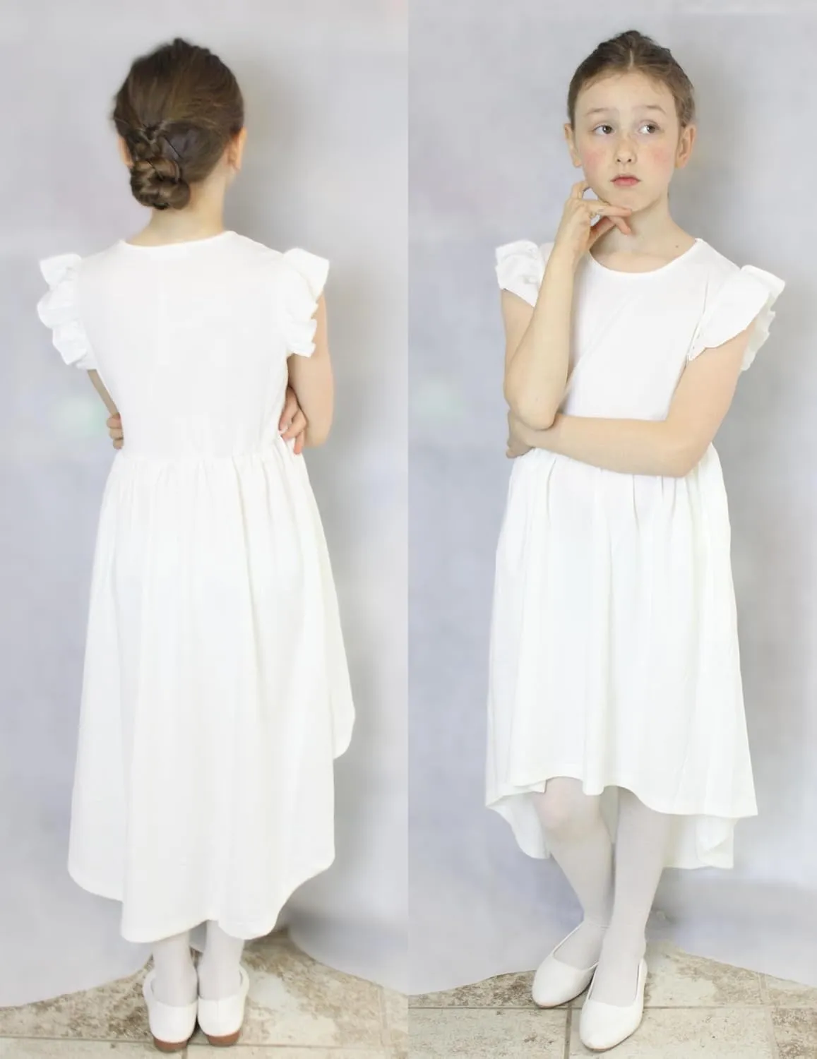 Arshiner Girls Summer Dress Tween Flutter Sleeve Formal Dresses