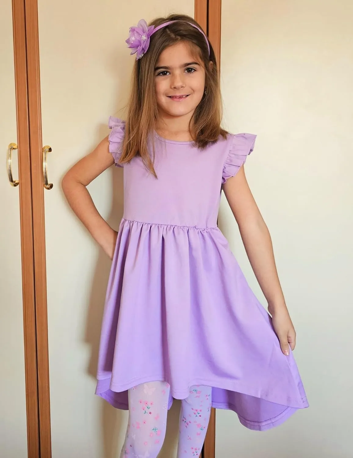 Arshiner Girls Summer Dress Tween Flutter Sleeve Formal Dresses