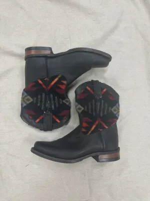 Black Aztec fleece boots