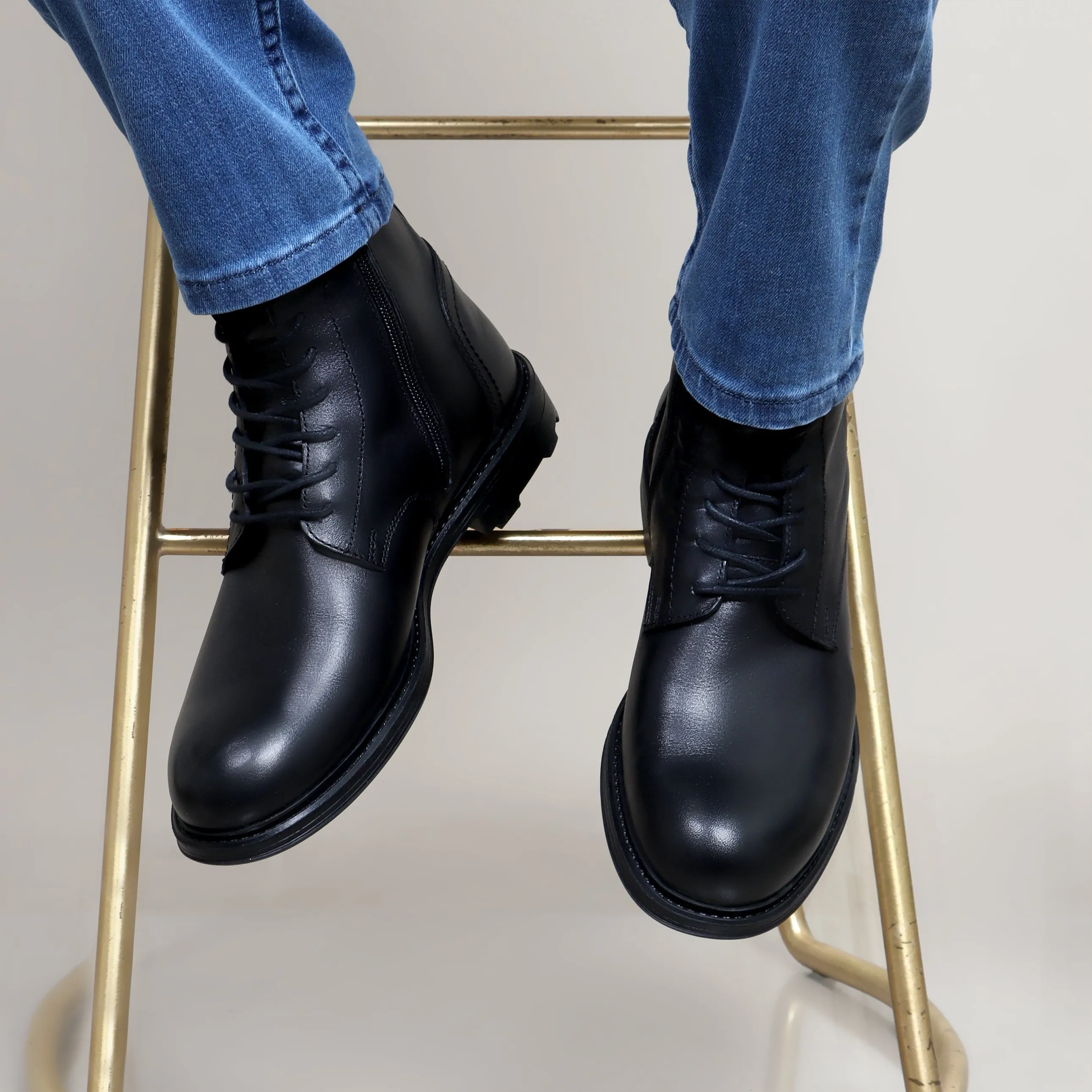 Classic Plain Black Boots