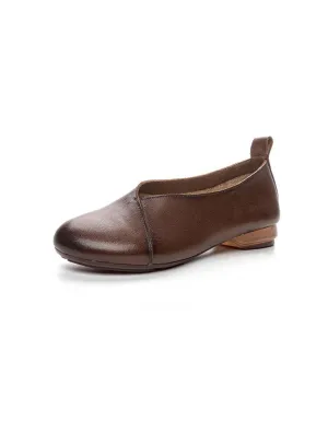 Comfortable Light Weight Leather Retro Flat Pumps 35-41