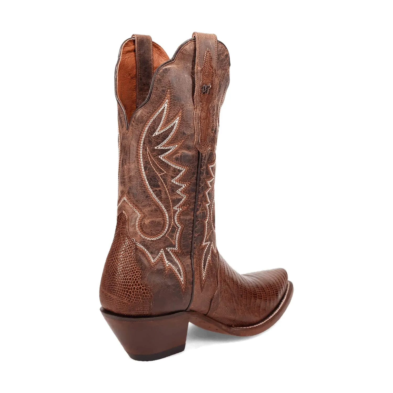 Dan Post Womens Celine Chocolate Lizard Cowboy Boots 7 M