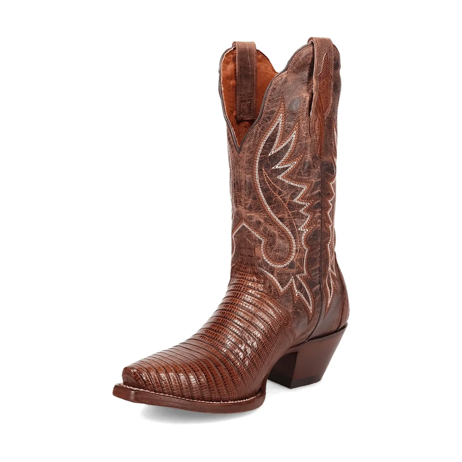 Dan Post Womens Celine Chocolate Lizard Cowboy Boots 7 M