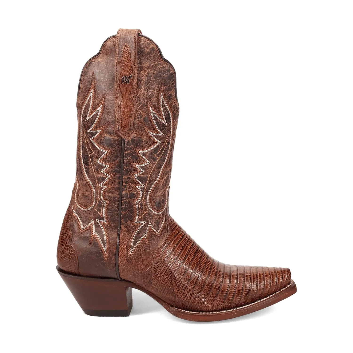 Dan Post Womens Celine Chocolate Lizard Cowboy Boots 7 M
