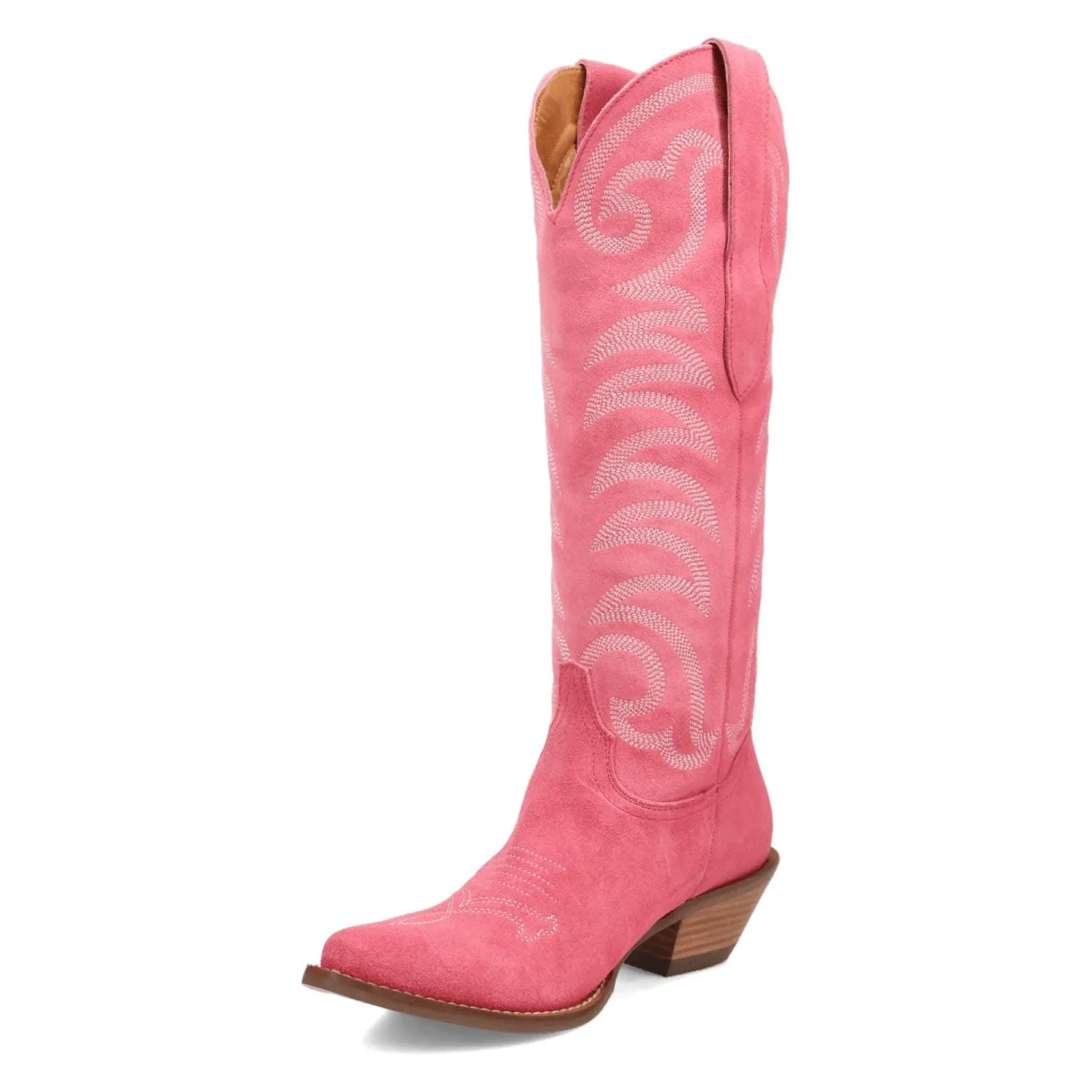 Dingo Womens Movin On Pink Suede Cowboy Boots