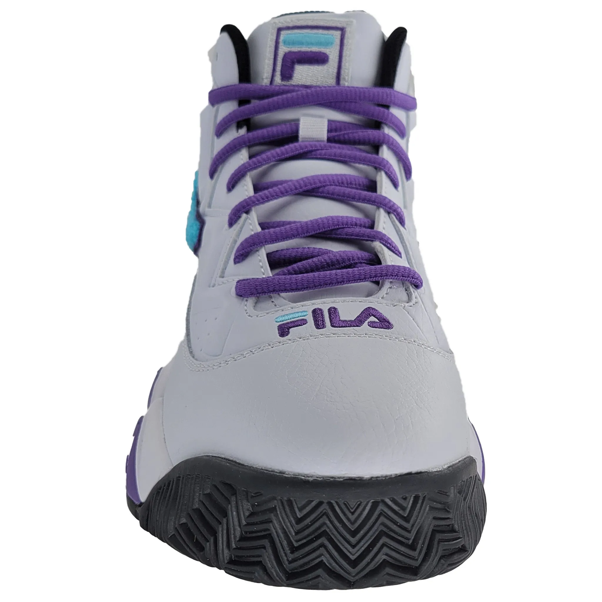 Fila Men's  1BM01089-148 MB Chenille Jamal Mashburn White Bluefish Electric Purple Retro Basketball Shoes