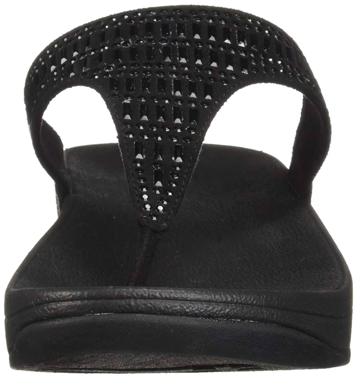 FitFlop Womens Incastone Black Comfortable Toe Thong Platform Sandal
