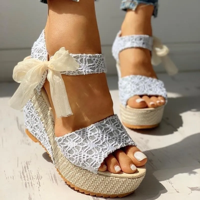 JOSKAA  Women Fashion Summer Platform Wedge Sandals Ankle Strap Fish Mouth Espadrilles Sandals Sandalias Femininas Sandalen Sandales