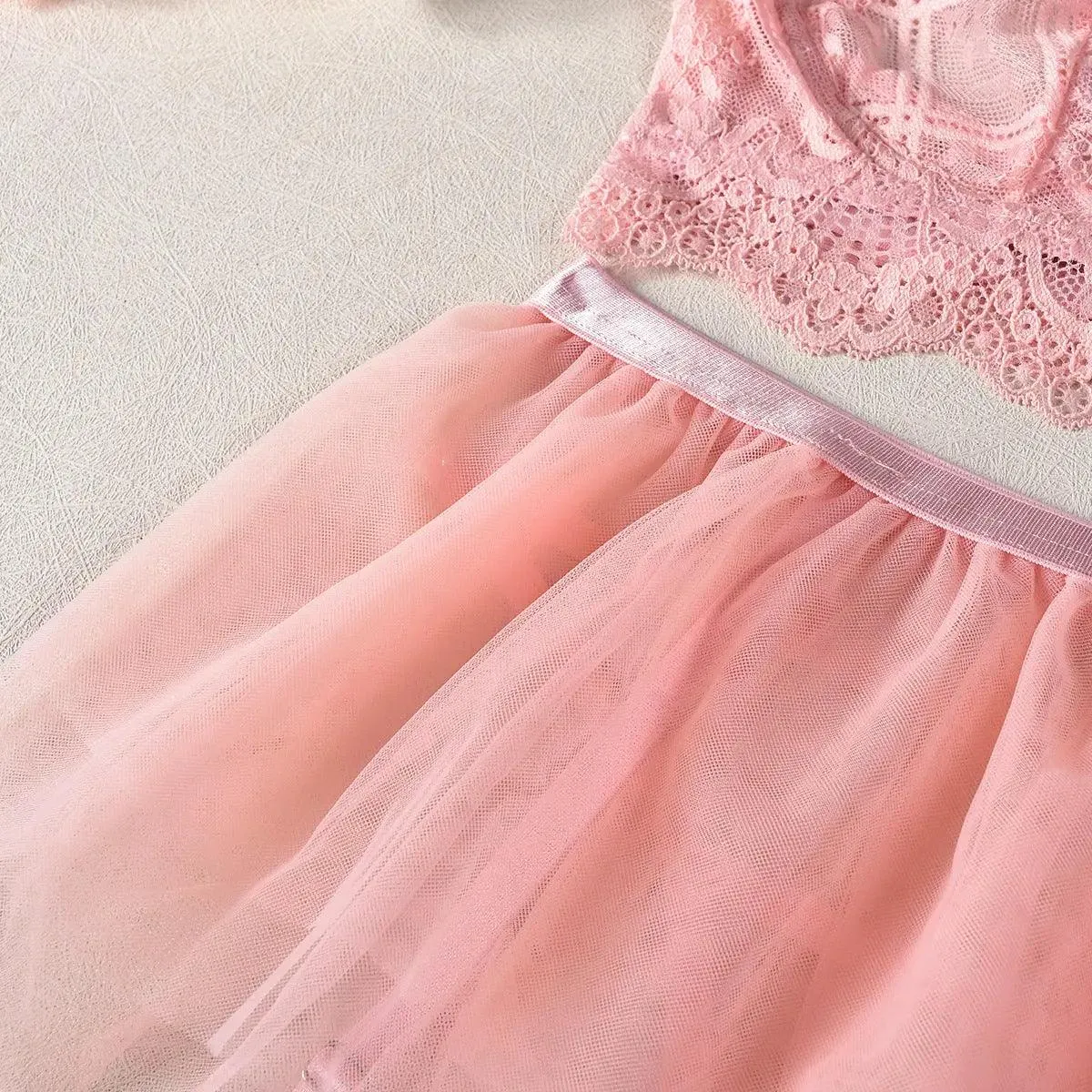 Lace Gather Comfortably Tulle Skirt Four-piece Set