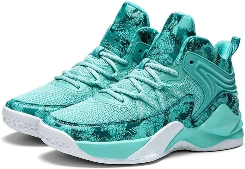 Men's Basketball Shoes High Top Fly Woven Breathable Durable Sports Training Boots