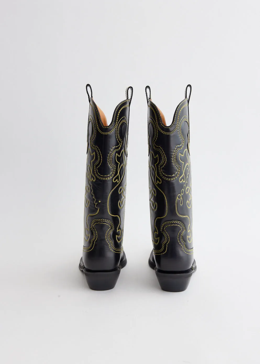Mid Shaft Embroidered Western Boots