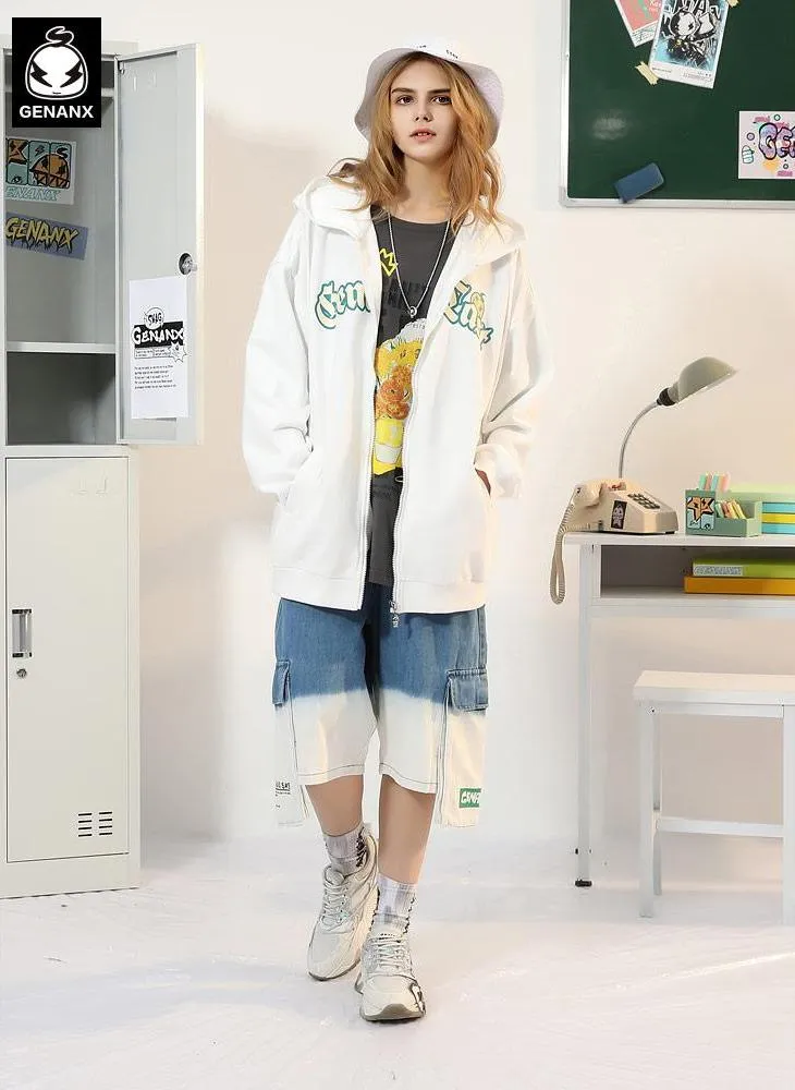 Minimalist American Style Plain Jacket With Hooded