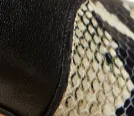 Nevada Stretch High Boot in Black with Natural Python-Embossed Leather