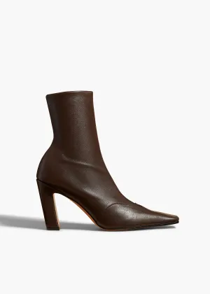 Nevada Stretch High Boot in Dark Brown Nappa Leather