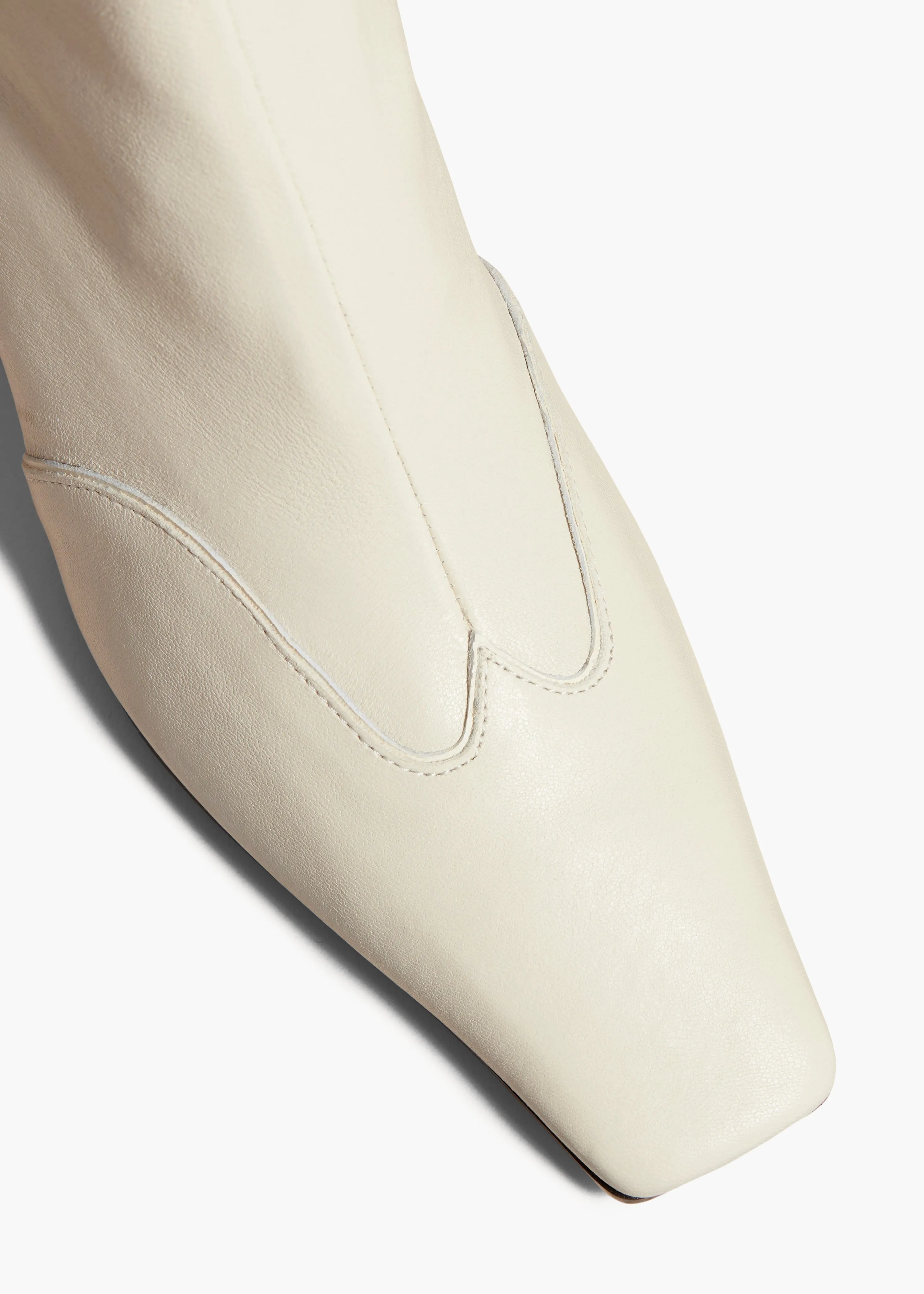 Nevada Stretch High Boot in Off-White Nappa Leather