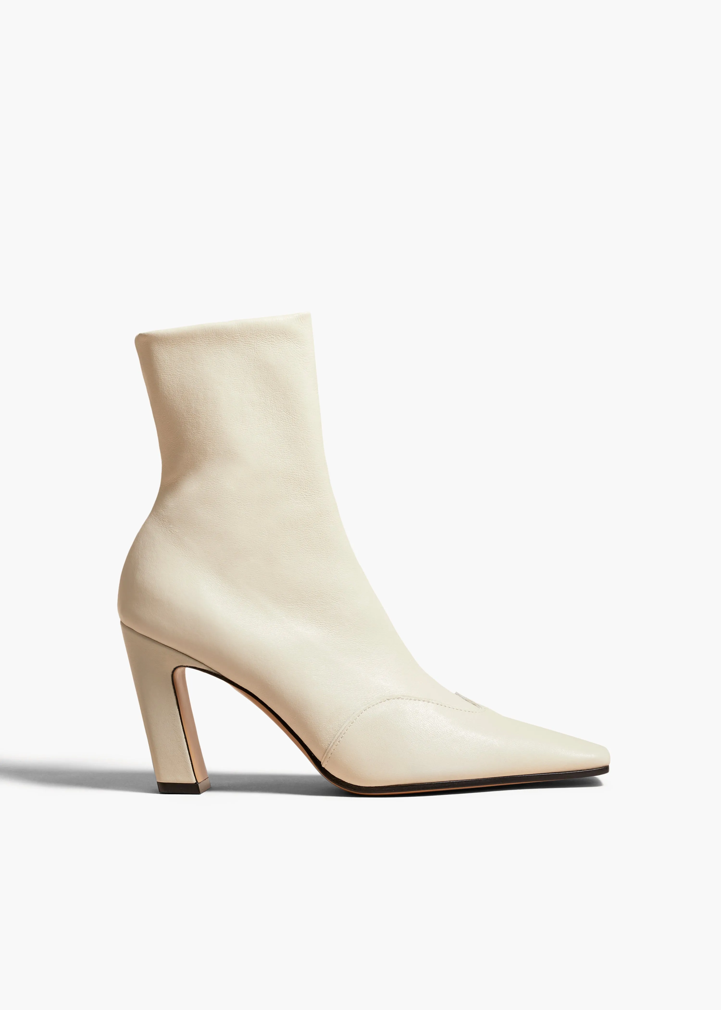 Nevada Stretch High Boot in Off-White Nappa Leather
