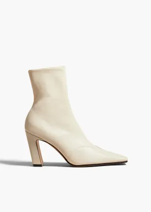 Nevada Stretch High Boot in Off-White Nappa Leather