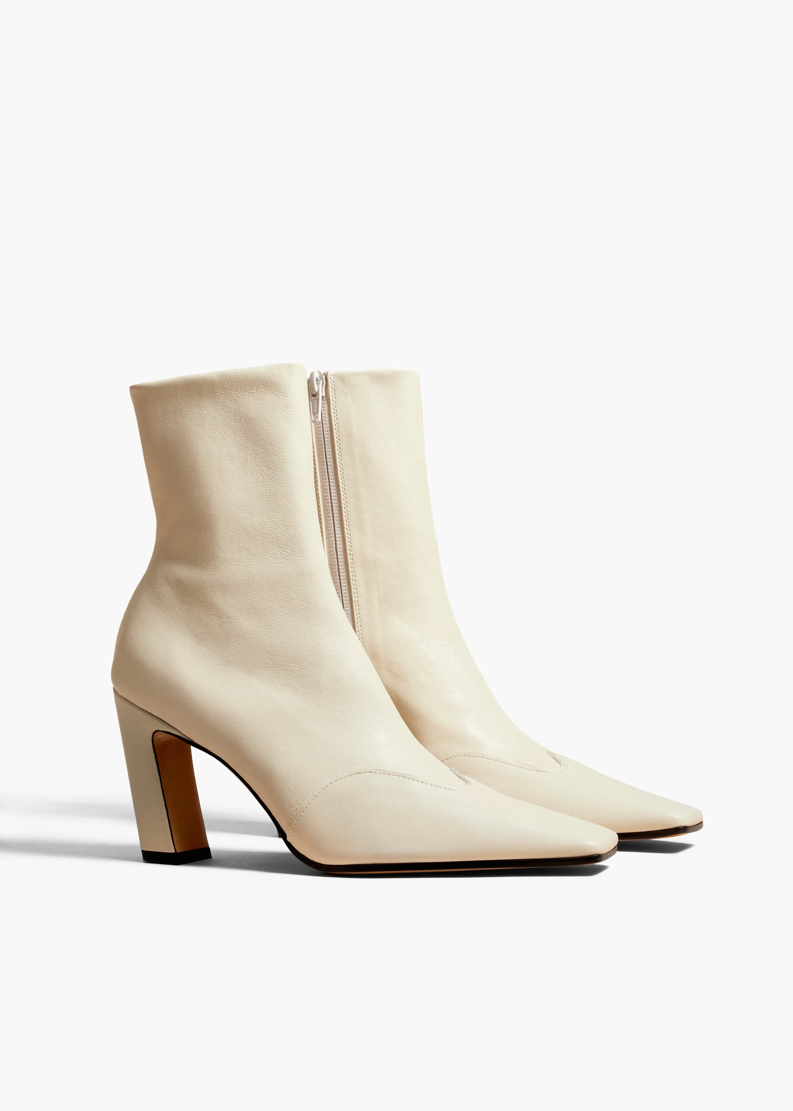 Nevada Stretch High Boot in Off-White Nappa Leather
