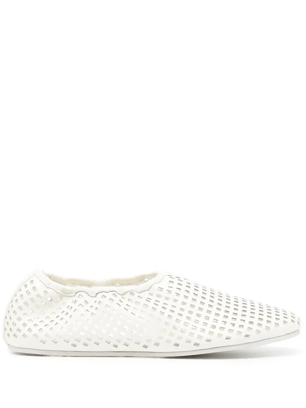 Perforated Ballet Flat in Tofu