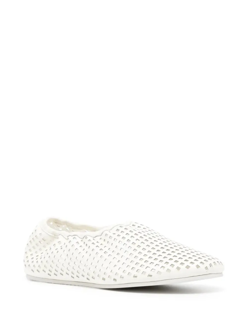 Perforated Ballet Flat in Tofu