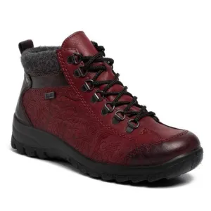 Rieker Women's Lace & Zip Ankle Boots- Red