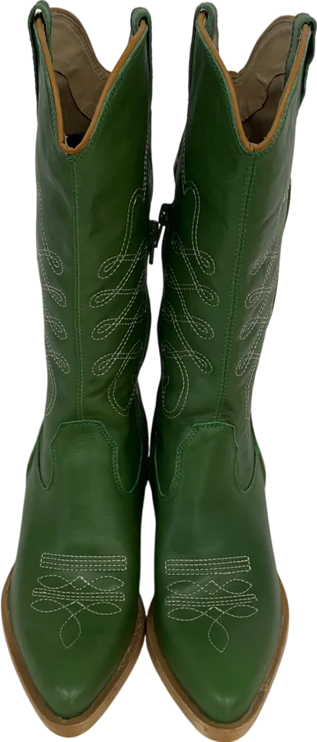ROC Green Western Cowboy Boots UK 4 EU 37 