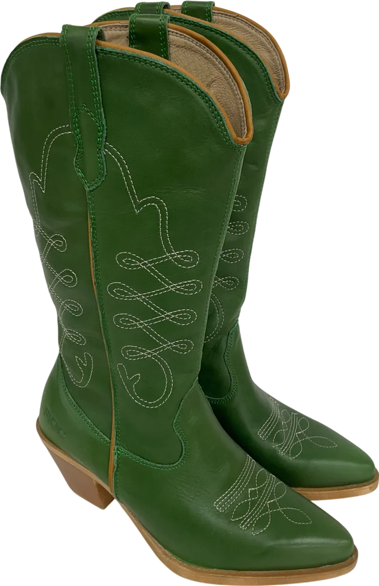 ROC Green Western Cowboy Boots UK 4 EU 37 