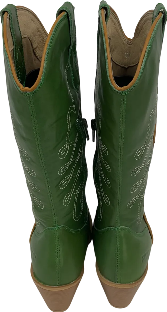 ROC Green Western Cowboy Boots UK 4 EU 37 