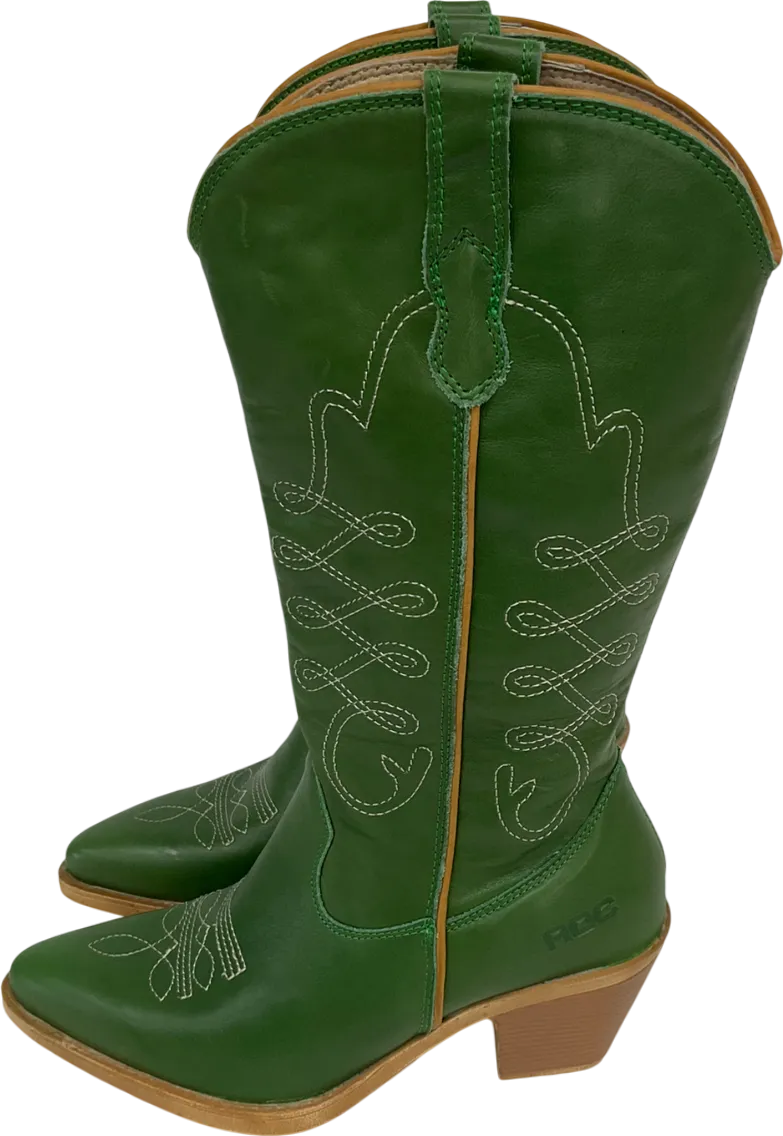 ROC Green Western Cowboy Boots UK 4 EU 37 