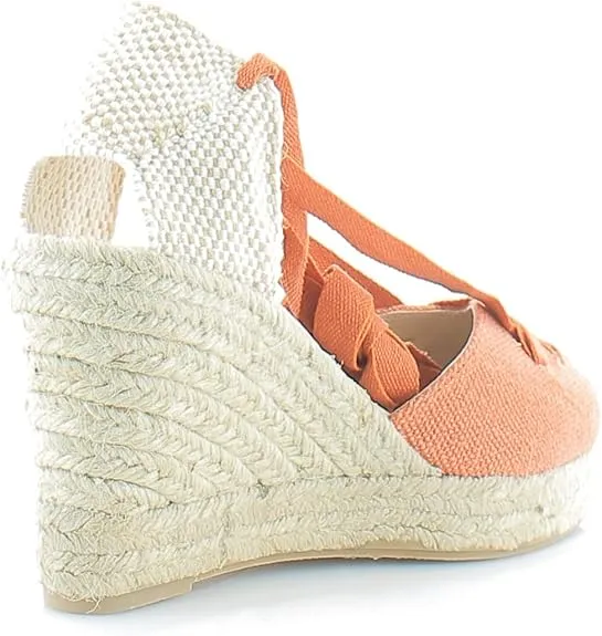 Sam Edelman Margherita Burnt Orange Tie Up Wedge Heeled Espadrilles Sandals