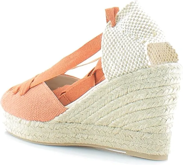Sam Edelman Margherita Burnt Orange Tie Up Wedge Heeled Espadrilles Sandals