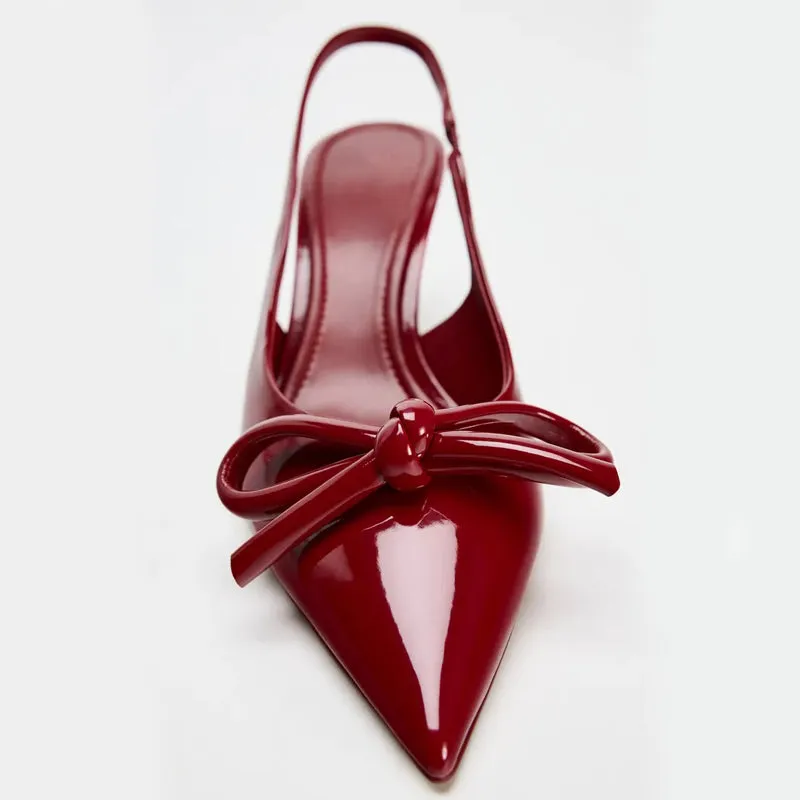 Scarlet Bow Slingbacks