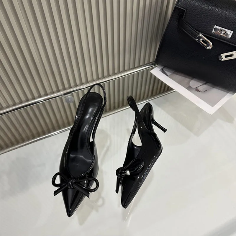 Scarlet Bow Slingbacks