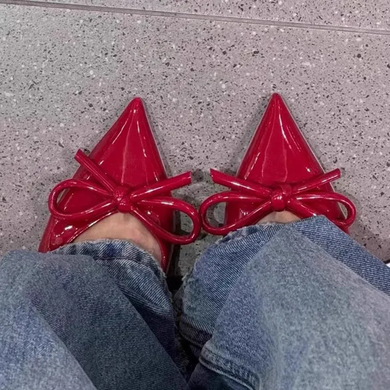 Scarlet Bow Slingbacks