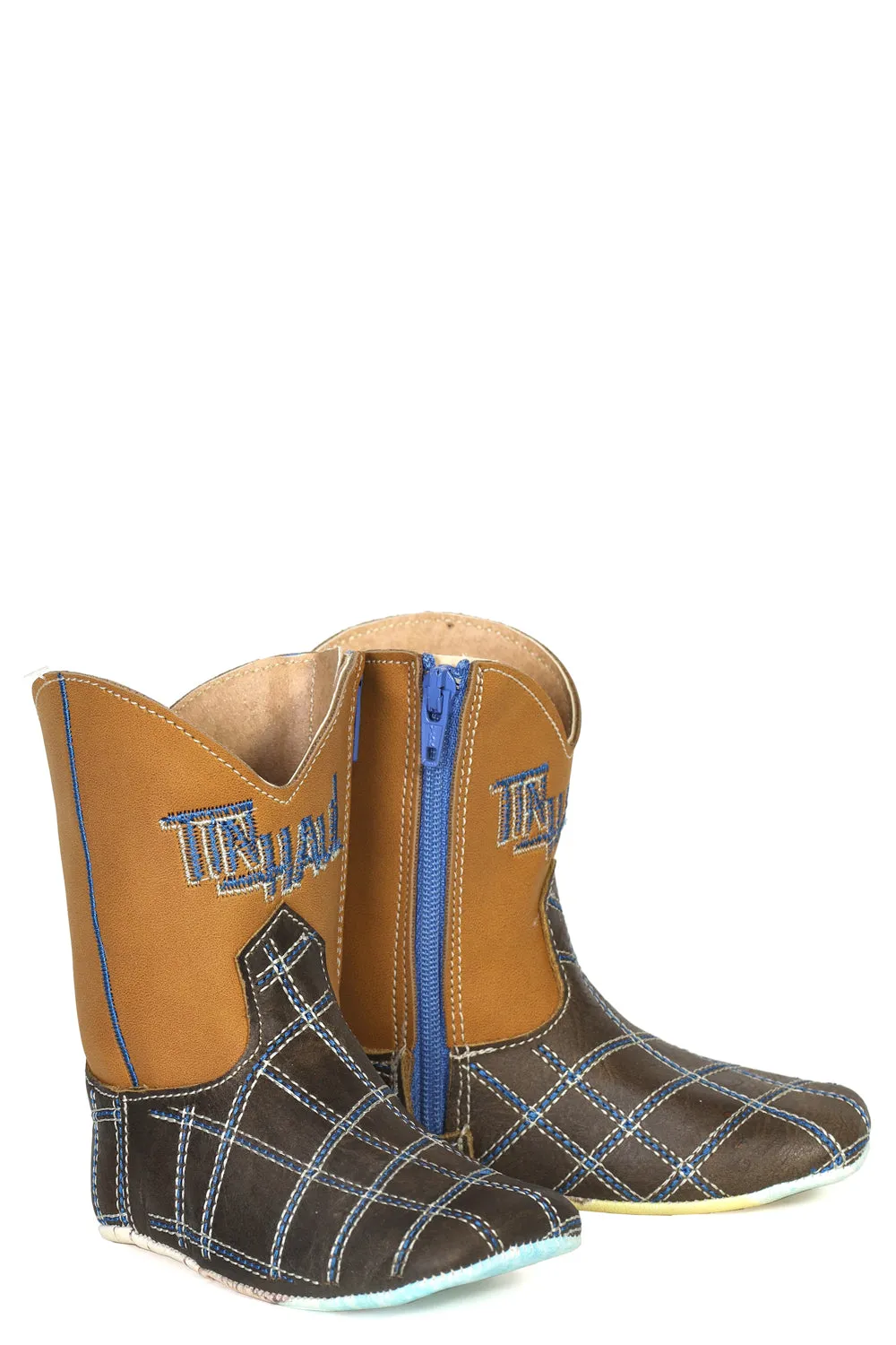 Tin Haul Infant Boys Mini Angles Dark Yellow Leather Cowboy Boots