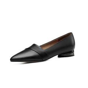 TinaCus Women's Genuine Leather Handmade Pointed Toe Comfort Flat Loafers Shoes