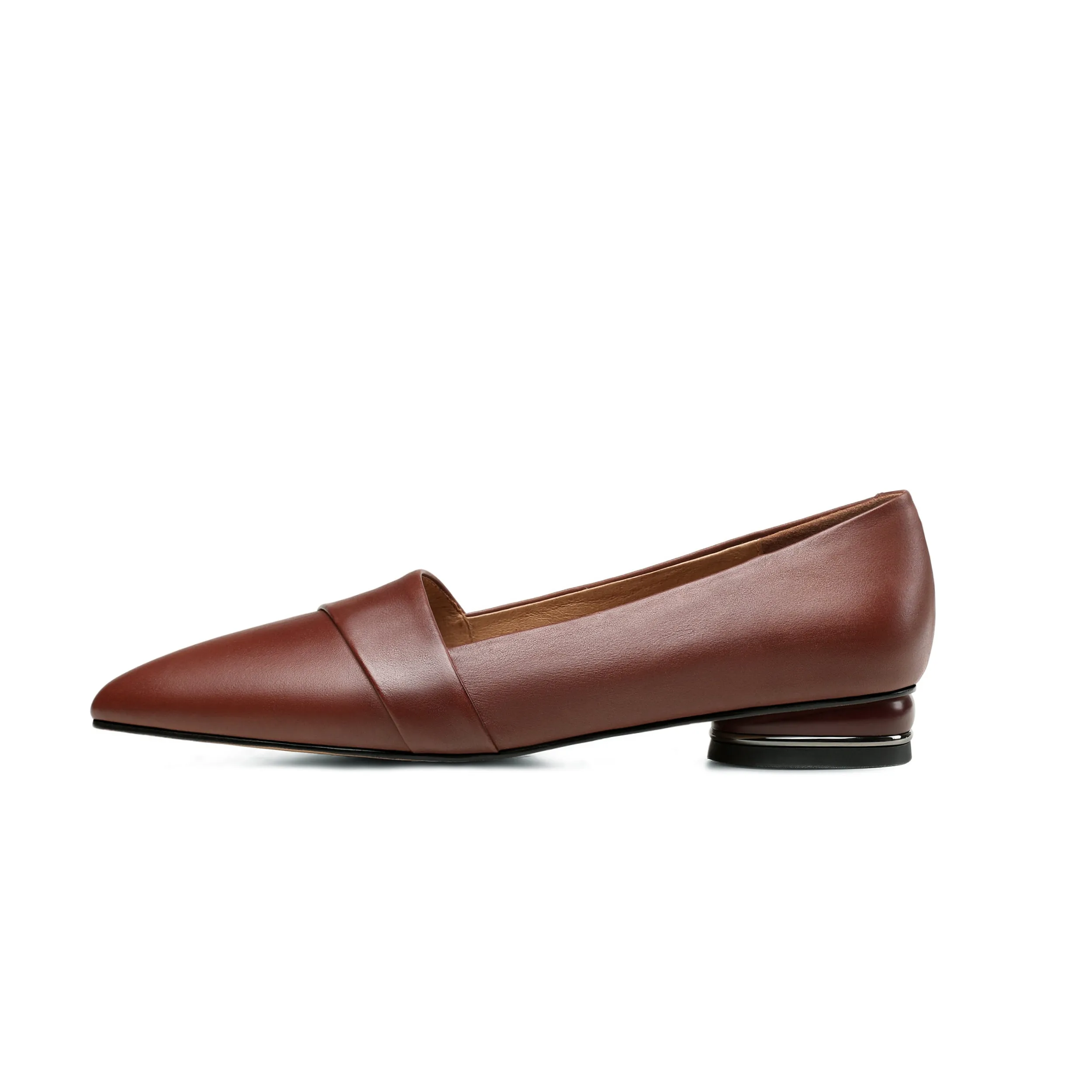 TinaCus Women's Genuine Leather Handmade Pointed Toe Comfort Flat Loafers Shoes