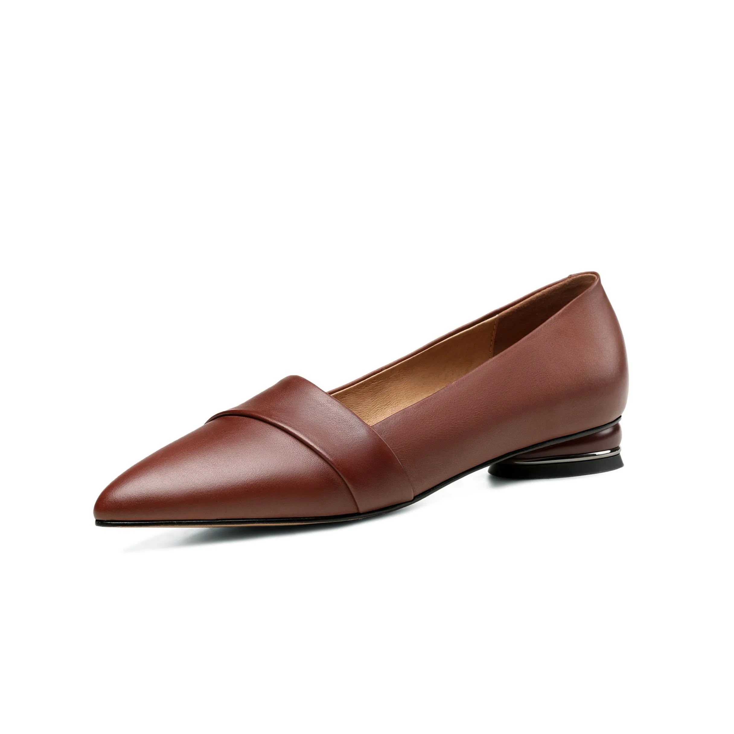 TinaCus Women's Genuine Leather Handmade Pointed Toe Comfort Flat Loafers Shoes
