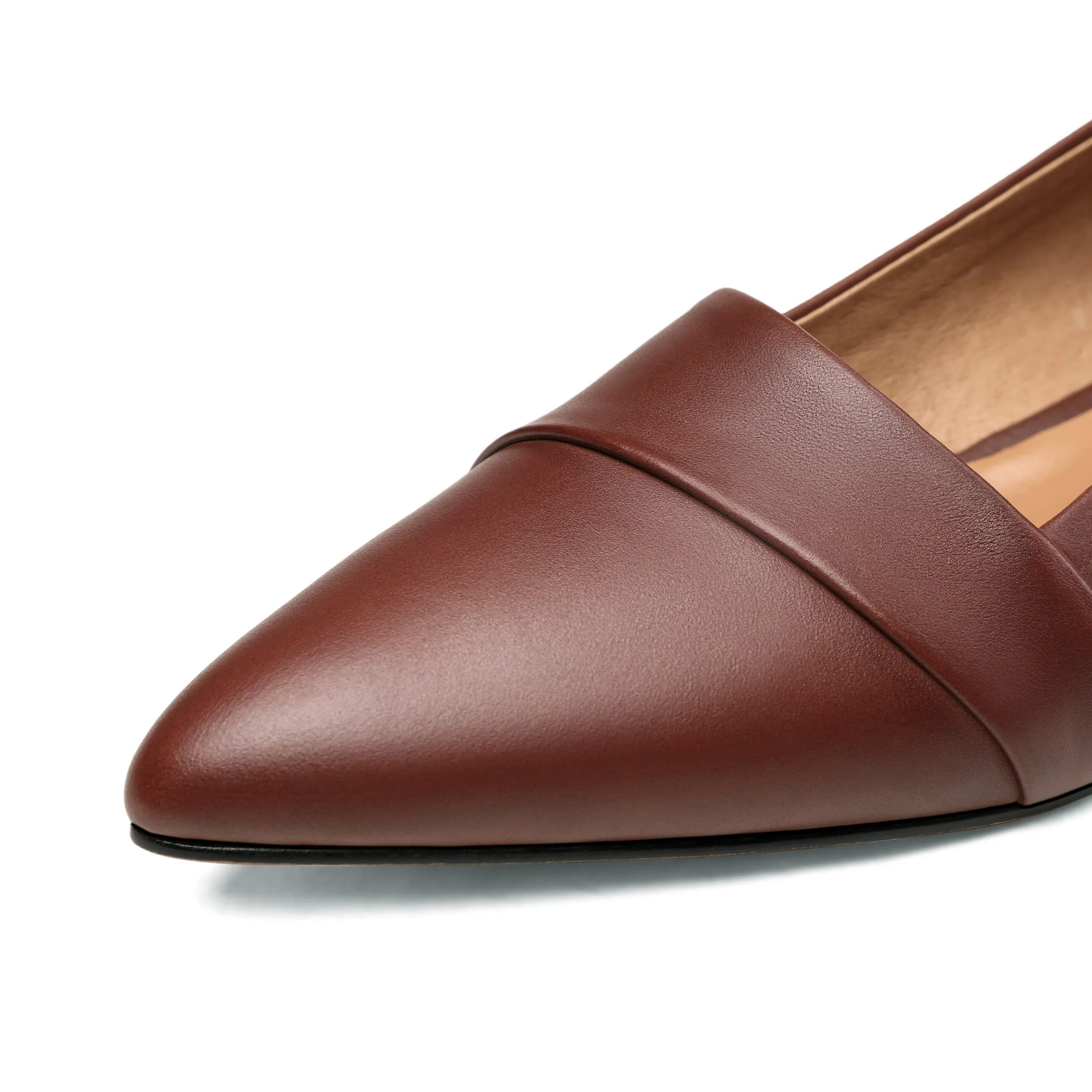 TinaCus Women's Genuine Leather Handmade Pointed Toe Comfort Flat Loafers Shoes