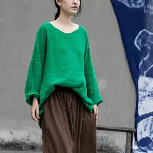 Vivid Green Batwing Sleeve Shirt | Lotus