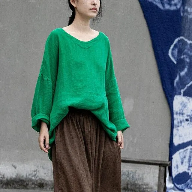Vivid Green Batwing Sleeve Shirt | Lotus