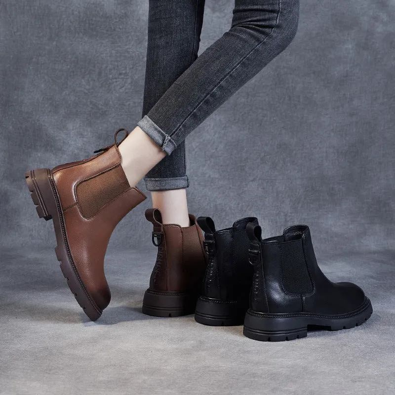 Women Minimalist Sheepskin Casual Ankle Boots