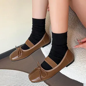 Women's Elegant Bow Elastic Strap Flats 33852336S