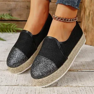 Women's Platform Espadrille Loafers with Rope Detail 99613253C